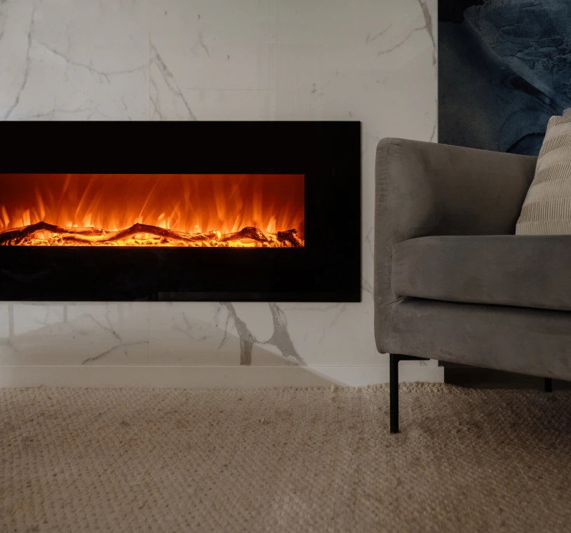 Cozy living room with fireplace